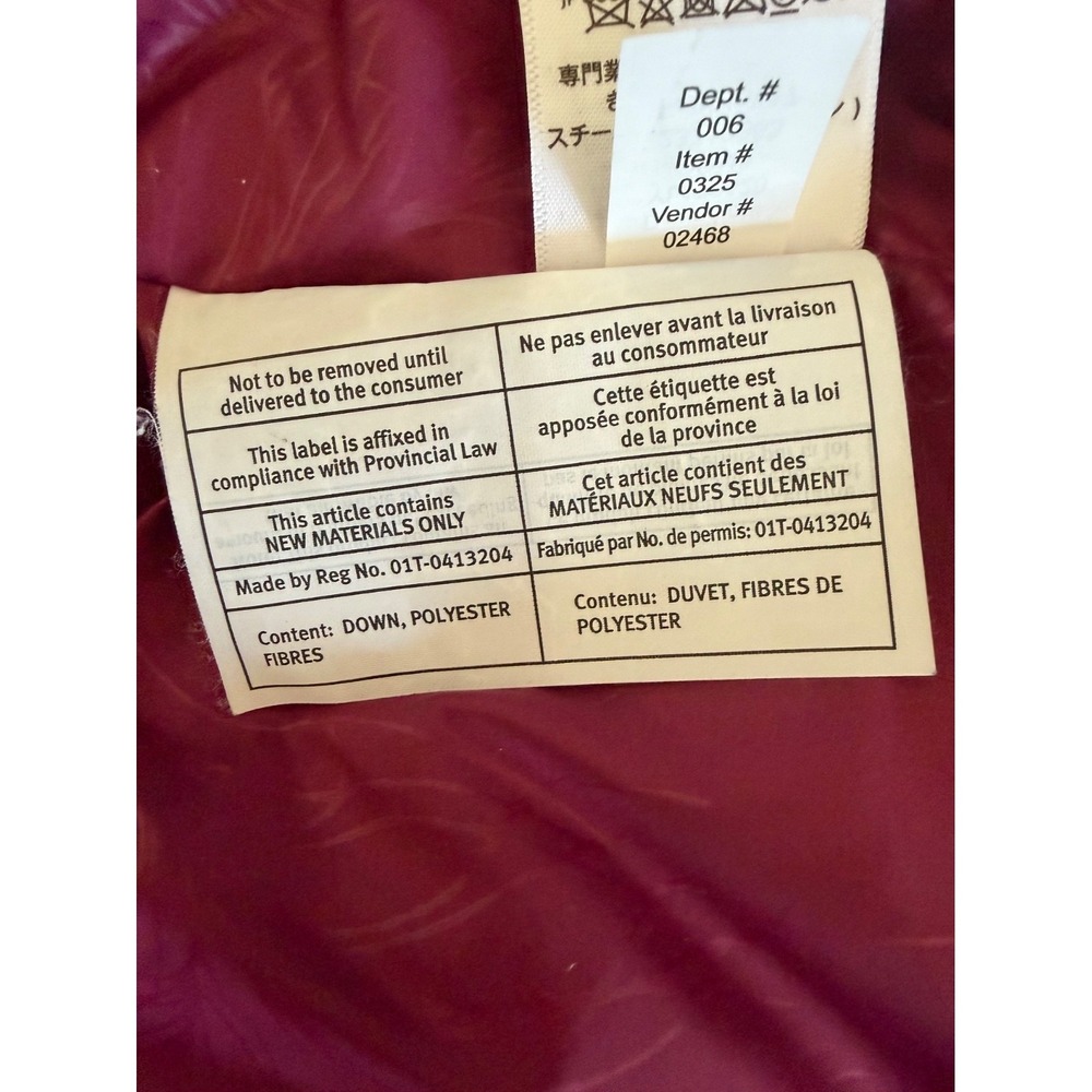 Eddie Bauer Down Packable Quilted Zip Up Vest Pockets Maroon/Black Womens Small - Picture 8 of 12